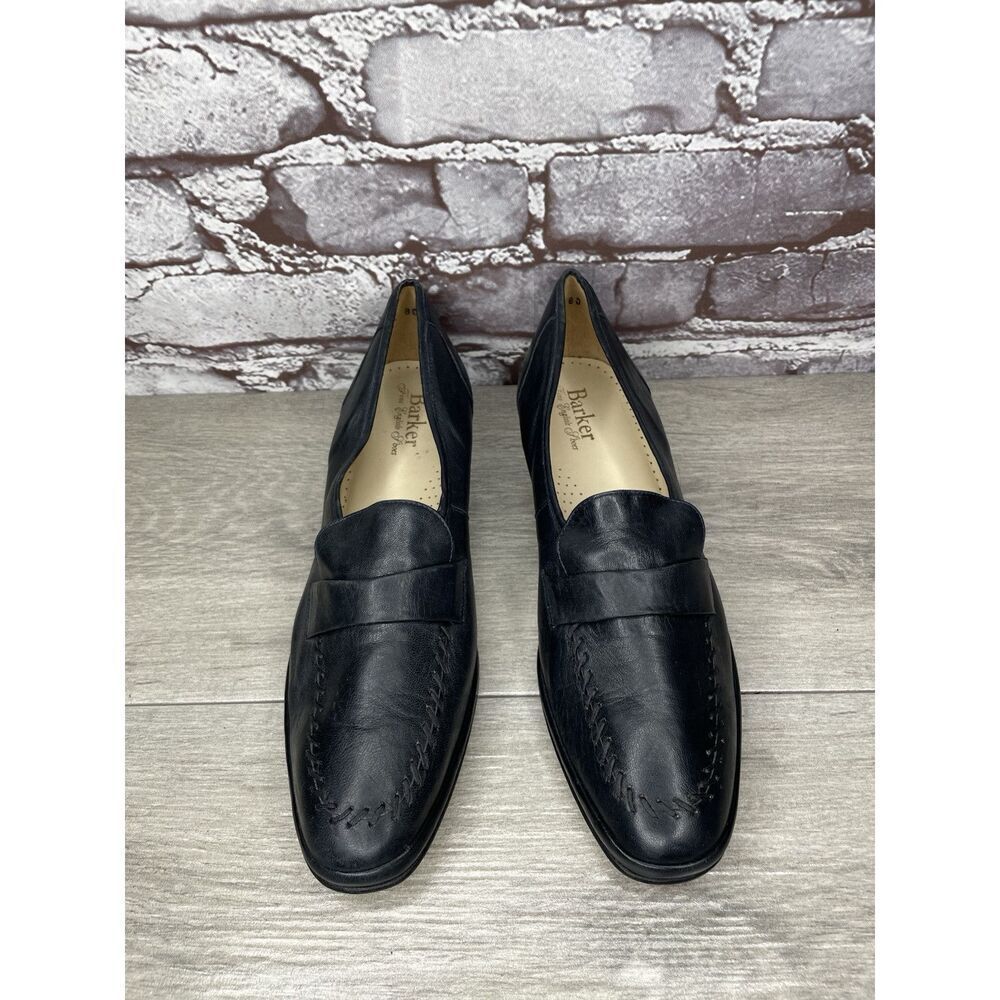 Barker Flex Fine English Shoes Navy Blue Leather Loafers Women Sz 7AA US/37.5EU - Picture 4 of 16